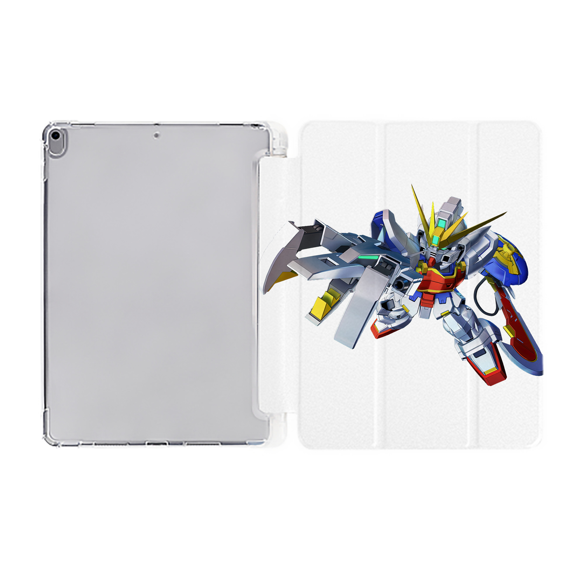 （画像用） 機動戦士ガンダム Mobile Suit Gundam IPad ケース ペン収納付き 三つ折りスタンド PUレザー×シリコン 対応機種9.5/10.5/10.9インチ